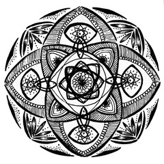 mandala hand-drawn on paper then digitized