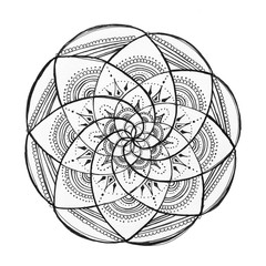 mandala hand-drawn on paper then digitized