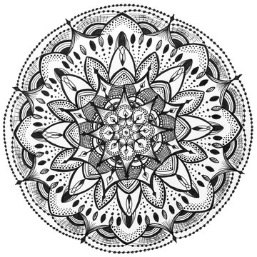 mandala hand-drawn on paper then digitized