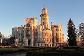 Fototapeta na wymiar Castle Hluboka nad Vltavou, one of the most beautiful castles of the Czech Republic.