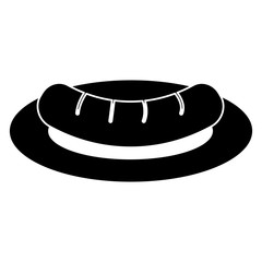 dish and cutlery with sausage