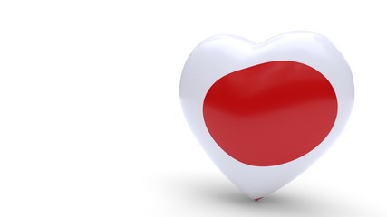 Japan join concept of love background, 3d rendering