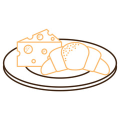 delicious croissant bread with cheese