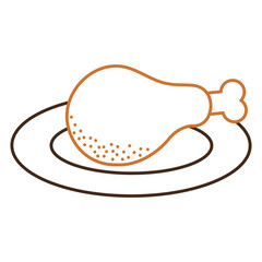 dish with thigh chicken meat icon