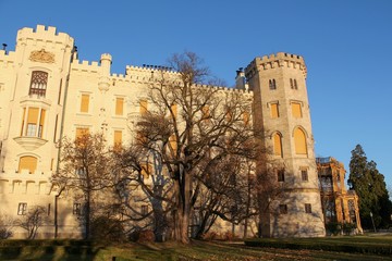 Fototapeta na wymiar Castle Hluboka nad Vltavou, one of the most beautiful castles of the Czech Republic.