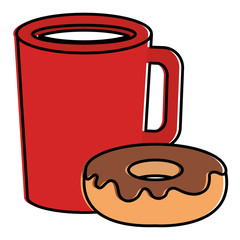 coffee cup drink with donut