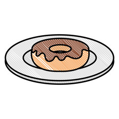 dish with sweet donut icon
