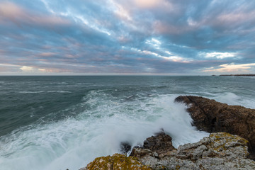 the sea crashes hard on the coasts of Galicia, with beautiful impressive waves, worthy of contemplation