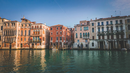 Fototapeta na wymiar Typical Venetian architecture, romantic retro photograph