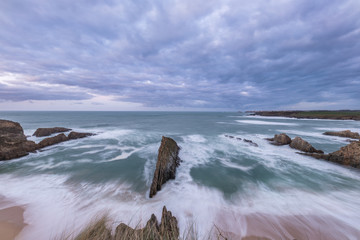 the sea crashes hard on the coasts of Galicia, with beautiful impressive waves, worthy of contemplation