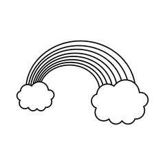 clouds with rainbow icon