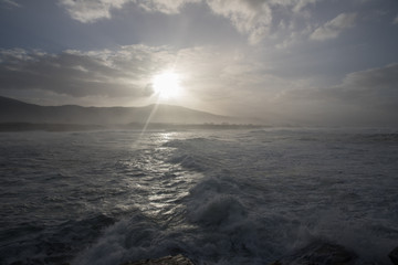the sea crashes hard on the coasts of Galicia, with beautiful impressive waves, worthy of contemplation