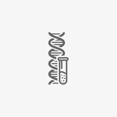 dna with flask vector icon