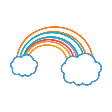 clouds with rainbow icon