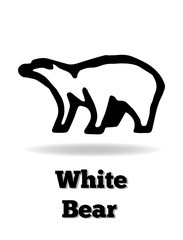 White bear vector icon. It's good for logo, print, emblem, badge, label and etc.