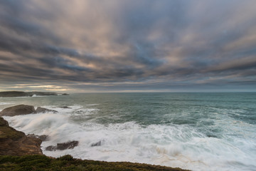 the sea crashes hard on the coasts of Galicia, with beautiful impressive waves, worthy of contemplation