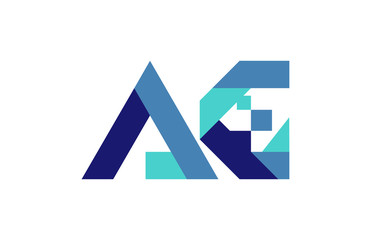 AG Digital Ribbon Letter Logo 