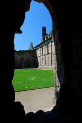 The ruins of Kirkstall Abbey in Leeds. The Abbey was left in ruins after the Disssolution of the Monasteries under King Henry VIII