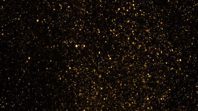 Abstract golden bokeh particles. background with shining bokeh sparkles. Smooth animation looped. With a central place for your logo text.