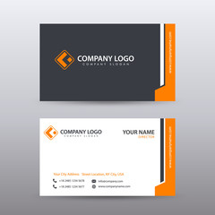 Modern Creative and Clean Business Card Template with orange Black color . Fully editable vector.