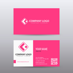Modern Creative and Clean Business Card Template with pink color . Fully editable vector.