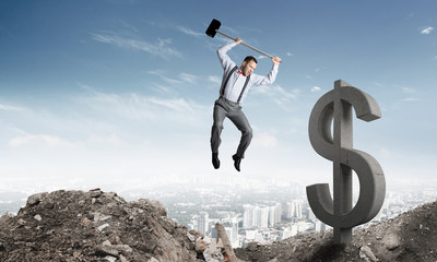 Global business and money concepts. Falling dollar currency.