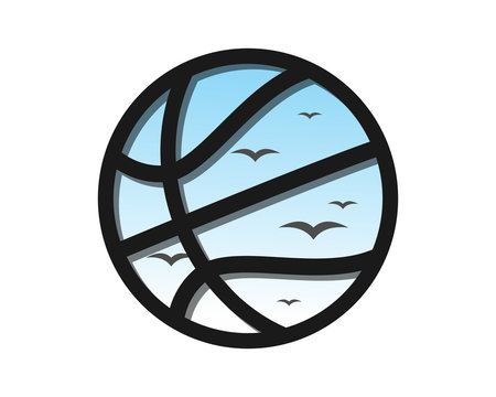 basketball sky sport equipment image vector icon logo