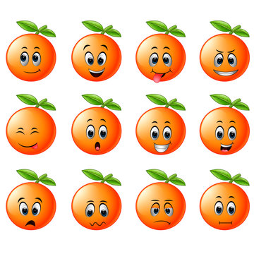 orange with different emoticon