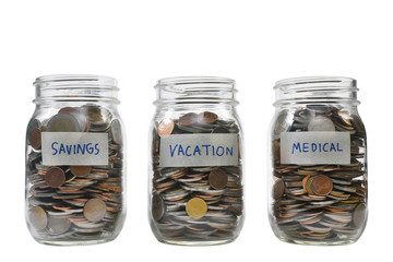 Image on concept of saving money for multiple purpose