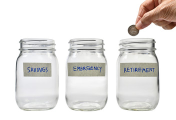 Image on concept of saving money for multiple purpose