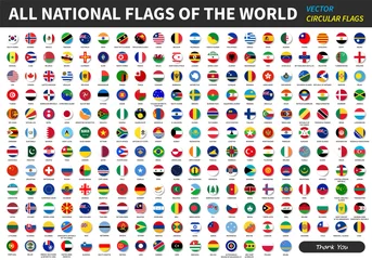 Fotobehang All official national flags of the world . circular design . Vector © stockdevil