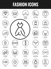 Clothing & Accessories Minimalist and Modern Flat Vector Icons Set
