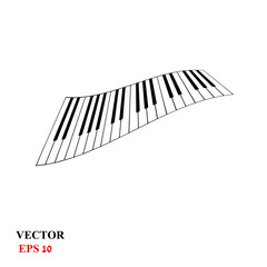 piano keyboard in a wave perspective