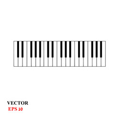Musical flat background. Piano key, keyboard.