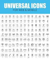 Universal icons set. Minimal Thin Line icon set