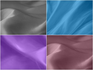 beautiful collage (set) of multicolored silk
