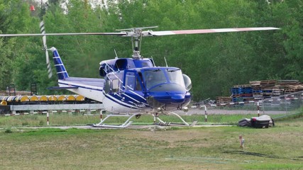 Bell helicopter or huey, getting ready for take off.  Slow motion at 240fps.