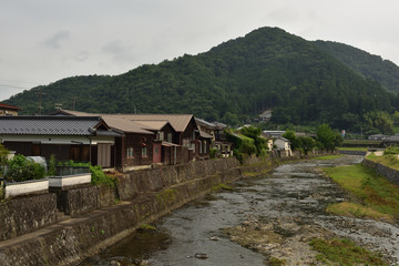 Fototapeta na wymiar 兵庫県佐用町の古い街並み