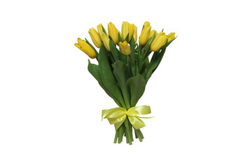 bouquet of yellow tulips