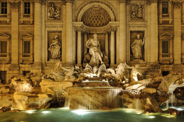 Fontana di Trevi, bigest spring in Rome, Italy