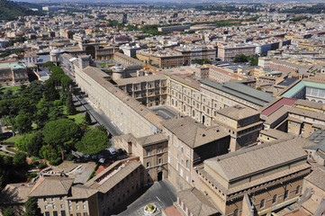 Panorama View of  Rome city from top of St. Peter's Basilica, Rome Italy
