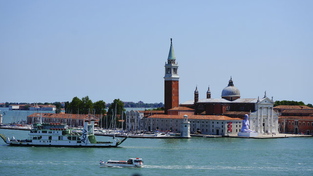 San Giorgio church in the middle of sea outside Venice Italy