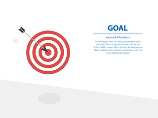Successful businessman arrow target with bow and arrow
