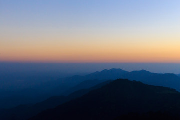 Obraz premium Sun rise with blue and orange sky in the morning