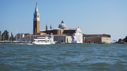 Fototapeta na wymiar San Giorgio church in the middle of sea outside Venice Italy