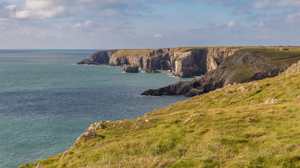 Coast and cliffs at Flimston Bay near Castlemartin in Pembrokeshire, Wales, UK