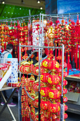 Chinese Spring Festival traditional jewelry, a variety of styling Spring Festival street vendors(Ornaments on the text is, auspicious meaning)