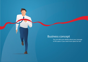 Businessman successful in a finishing line background. Concept business illustration.