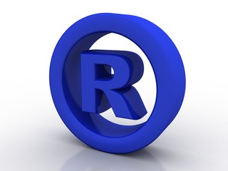 3d rendering Business Registered Trademark Symbol Concept