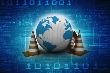 3d rendering Cone construction 